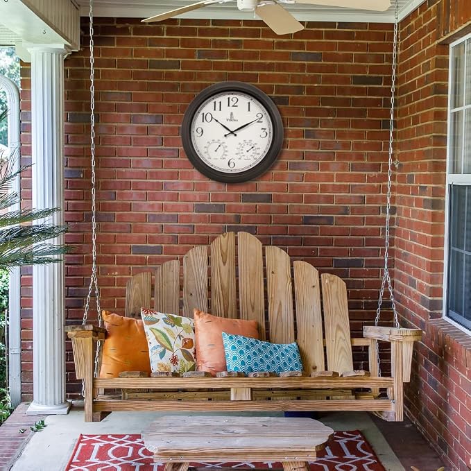 18 inch Outdoor Clocks for Patio Large Waterproof - Image 9