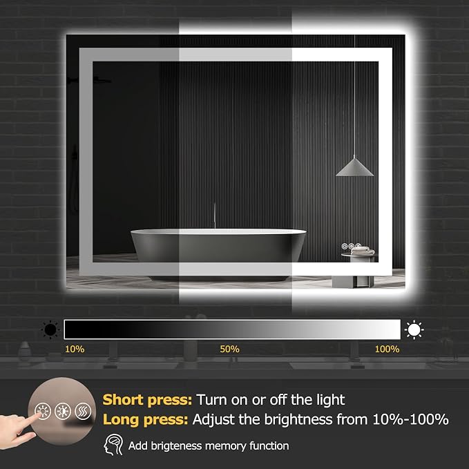 Hivone 40X30 LED Bathroom Mirror - Image 7