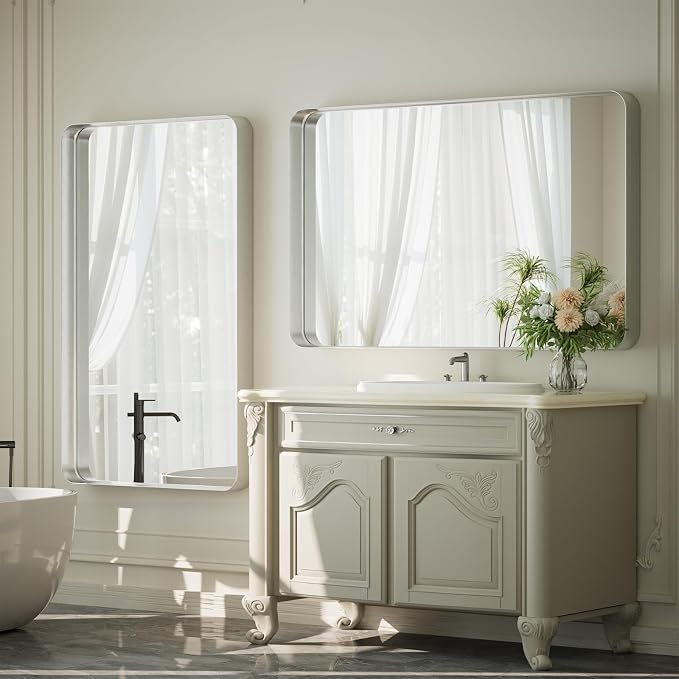 55"x 30" Silver Bathroom Mirror - Image 7