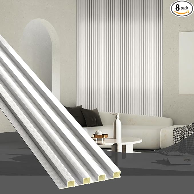 OUZUGIE WPC Acoustic Slat Wall Paneling, Living Room, TV Background, Study Room by OUZUGIE