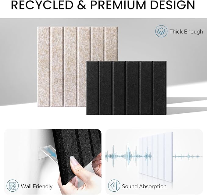 Large Cork Bulletin Board for Wall 48"x36", 12 Pack Felt Slat Wall Panel Tiles - Image 3