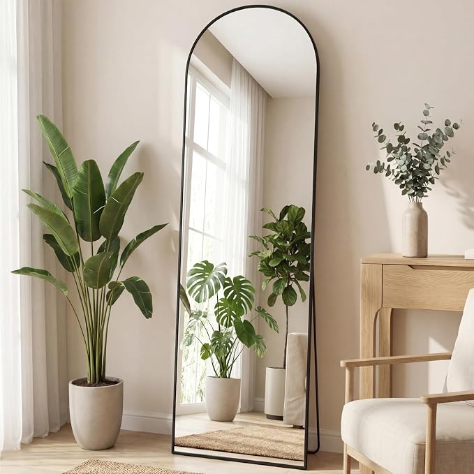 Sweetcrispy 56"x15" Arched Full Length Mirror, Leaning or Standing Full Body - Image 7
