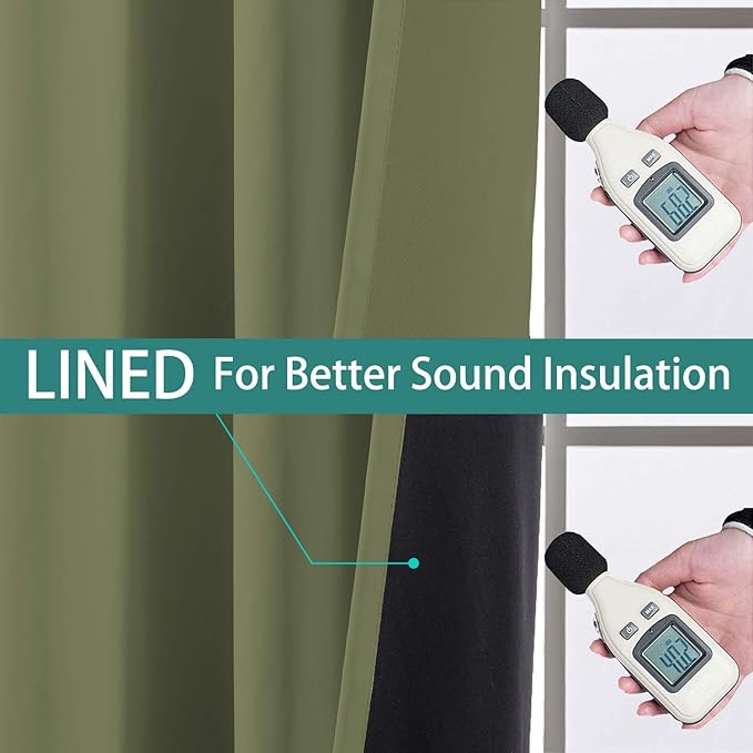 Yakamok 100% Blackout Thermal Insulated Sliding Door Curtains, Noise Reducing - Image 4