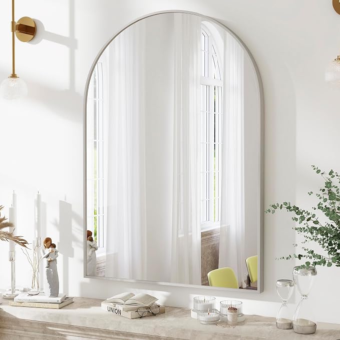 SCWF-GZ 24x36 Arch Mirror Square Full Length Wall Mounted Hanging or Against - Image 9