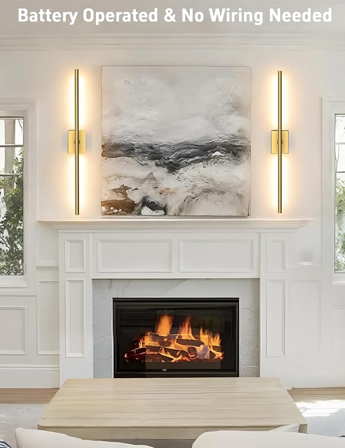 Battery Operated Wall Sconces Set of 2: 10000mAh Rechargeable Wall Lights - Image 9