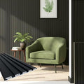 Extra Long Black Wall Panels for Interior Wall Décor 114x6.2x0.4in 8pack Modern by Monivi