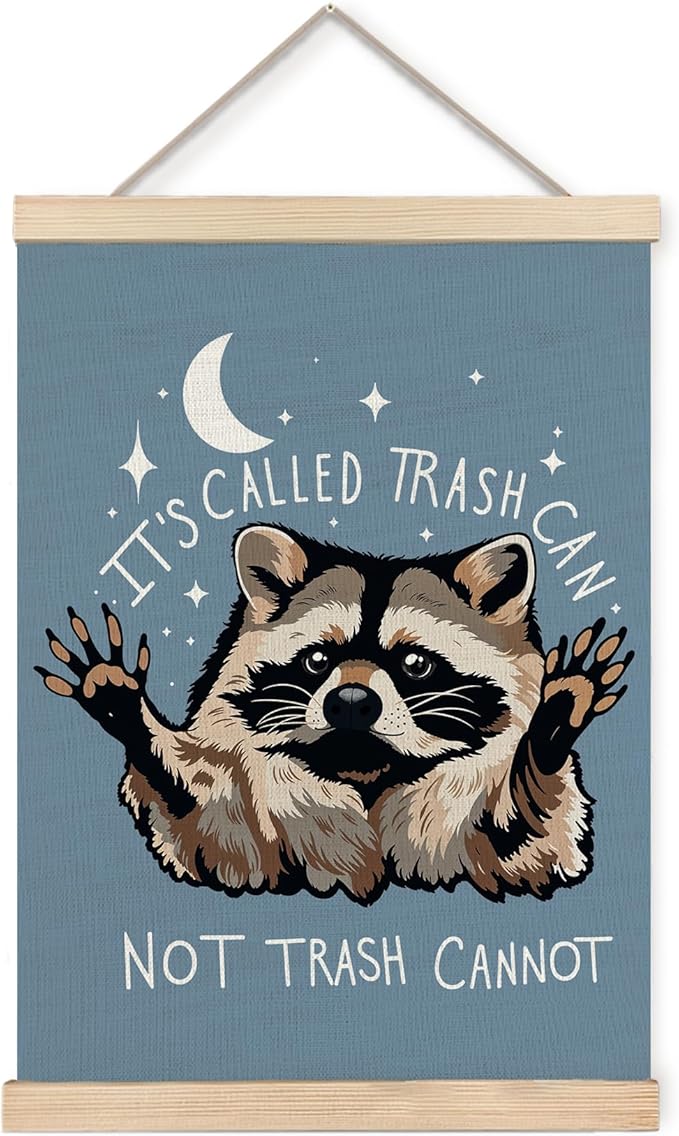 Foritho Funny Motivational Raccoon Meme Poster Wall Art Framed by Unknown