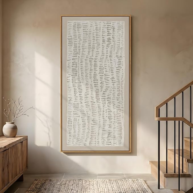 Large Framed Neutral Abstract Wall Art - Image 4