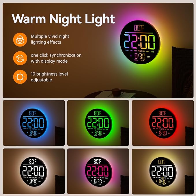 JALL 10" Large Digital Wall Clock - Image 3