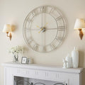 Cuspin 36 Inch Large Silver Wall Clock, Extra Large Silent Non Ticking Battery by Cuspin