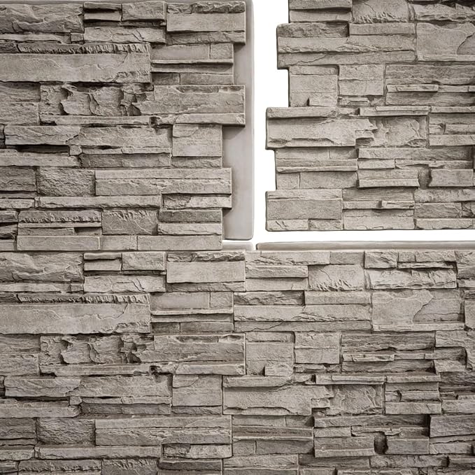 EverStone Cascade Faux Stone Panel, 48 5/8"W x 24 3/4"H x 1 1/4"D, Desert Sand - Image 9