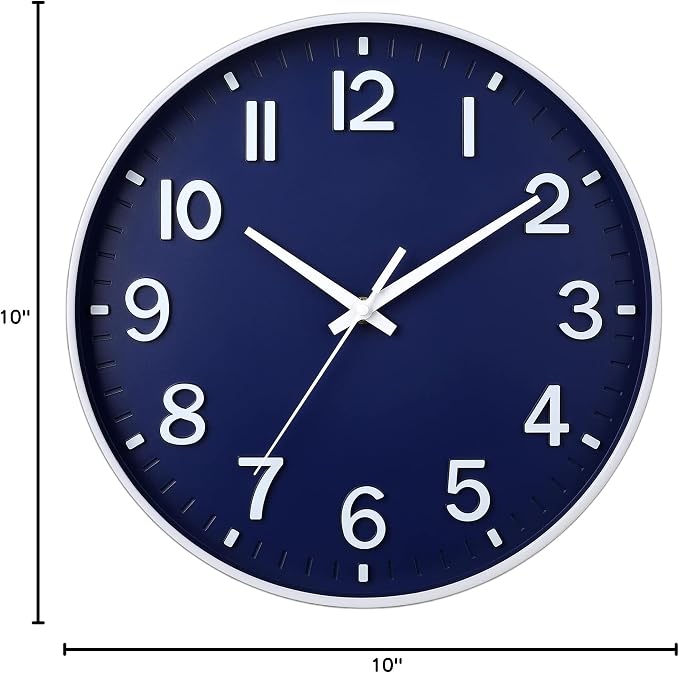 HZDHCLH Wall Clocks Battery Operated, Wall Clock Navy Blue, 10 inch Wall Clock - Image 10