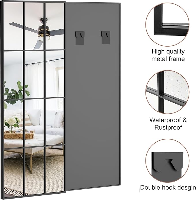 Mirror Full Length, Farmhouse Standing Mirrors Hanging or Leaning - Image 7