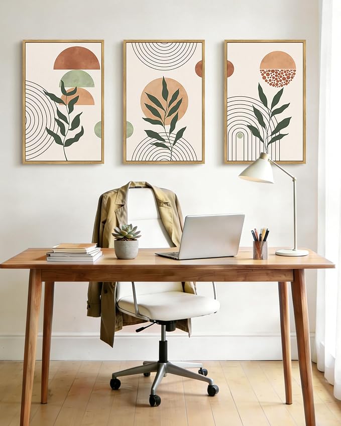 PHOPAGO Boho Wall Art Sage Plant Botanical Bohemain Framed Wall Printing Large - Image 5