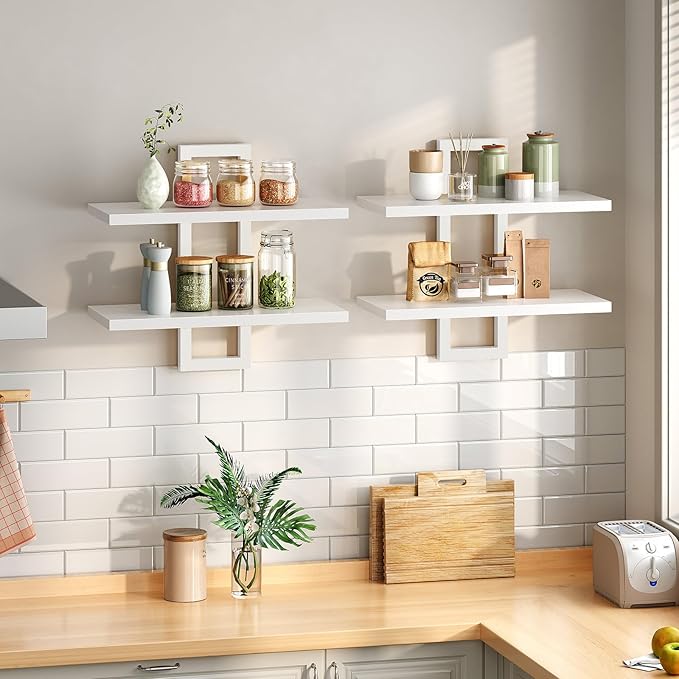 HOOBRO Floating Shelves, 15 Inch Wall Shelf Set of 2, Wall Mounted Storage - Image 4