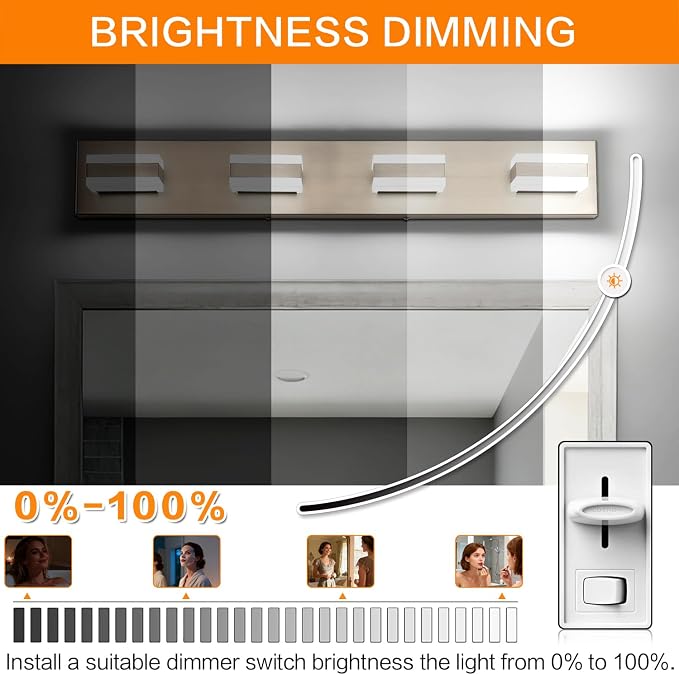SOLFART Bathroom Light Fixtures Brushed Nickel Vanity Lights - Image 4