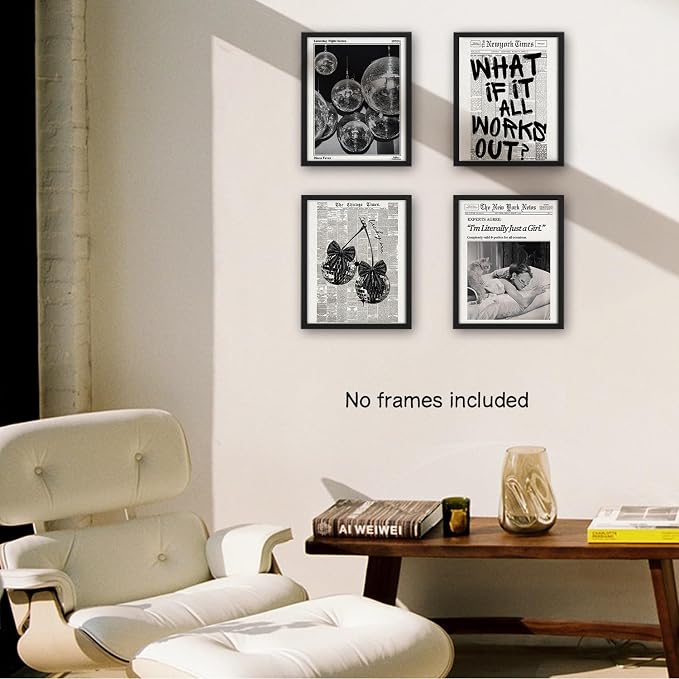 NaZaUK Retro Black And White Newspaper Poster What If It All Works Out Canvas - Image 3