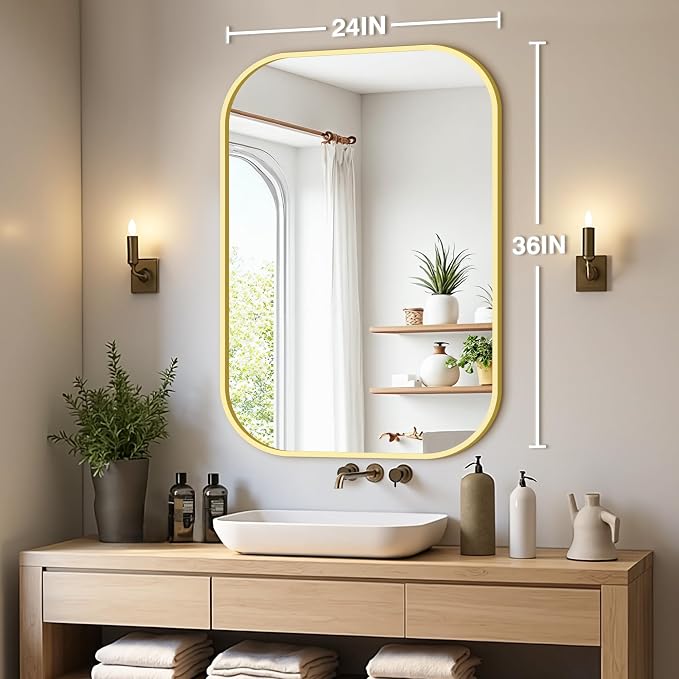 Bathroom Mirror for Wall, HD Reflection Shatterproof Mirror for Living Room - Image 2