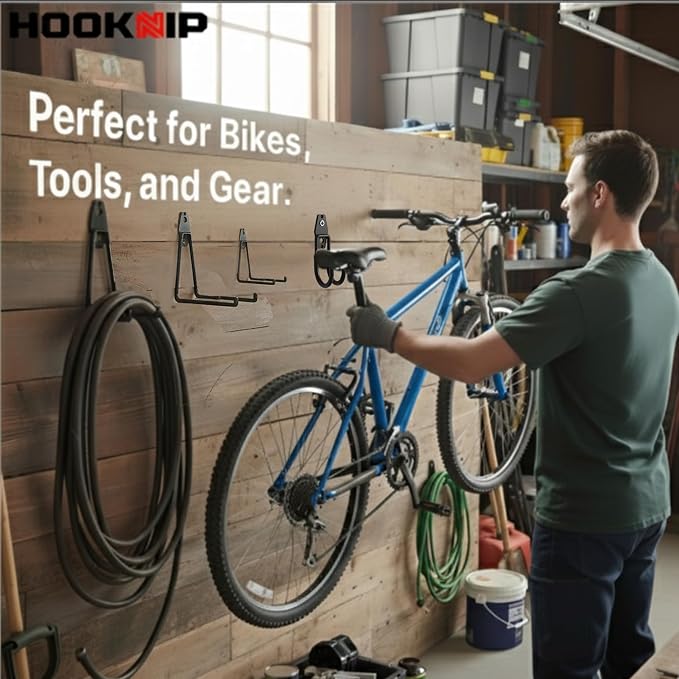 Pack 13 Garage Hooks Heavy Duty | Multi-Sized Wall-Mounted Tool Hangers - Image 7