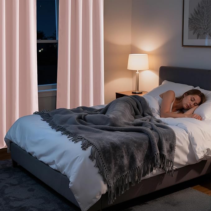 RYB HOME Bedroom Blackout Curtains 63 inches Long, 100% Blackout Thermal - Image 5