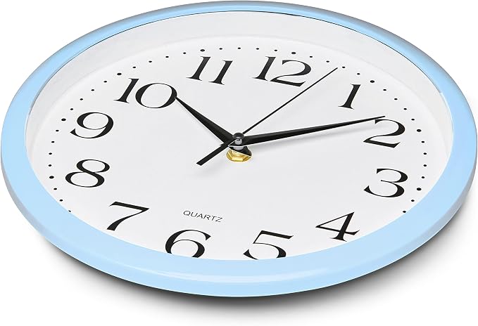 Bernhard Products Light Blue Wall Clock Silent Non Ticking - Image 4