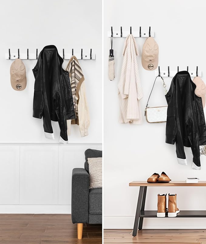 Optish Coat Rack Wall Mount, 16.5 Inches Wood Coat Hooks Wall Mount, Wall Coat - Image 6