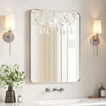 USHOWER Brushed Nickel Bathroom Mirror 24"x36", Rounded Corner, Aluminum Frame by USHOWER