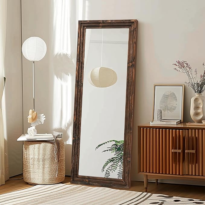 Full Length Mirror 58"x22" Solid Wood Frame Floor Large Mirror - Image 7
