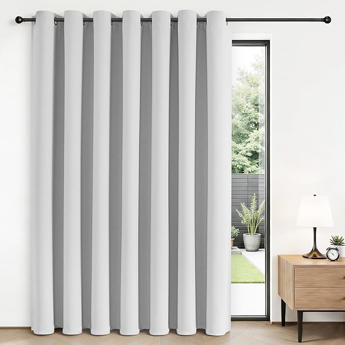 Joydeco Blackout Patio Sliding Door Curtains 72 Inches Long, Grommet Privacy by JOYDECO