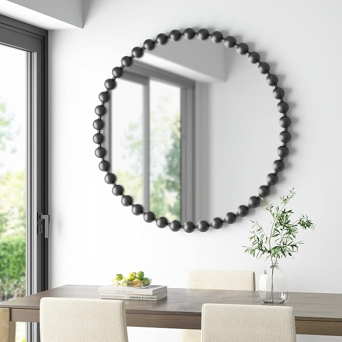 Madison Park Round Mirror, Metal Frame Circle Mirror 36 inch, Wall Art Decor by MADISONPARK