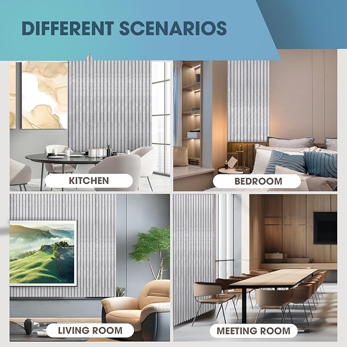 OUZUGIE WPC Acoustic Slat Wall Paneling, Living Room, TV Background, Study Room - Image 7