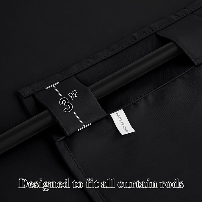 RYB HOME Blackout Curtains for Bedroom, Back Tab Curtain Drapes for Dining - Image 3