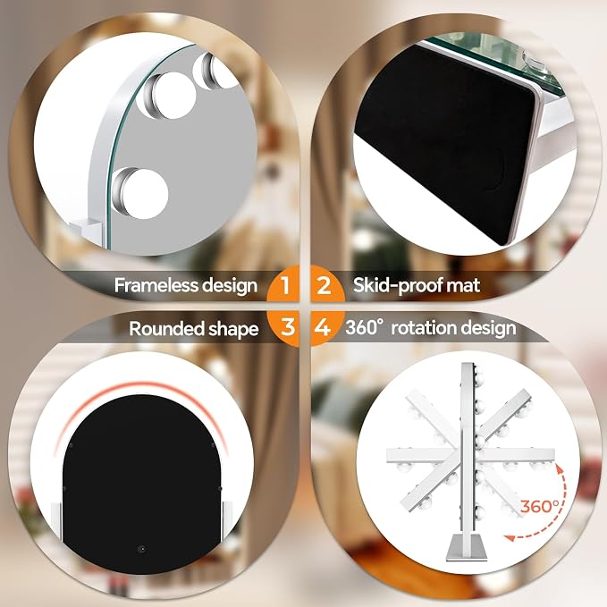 ZL ZELing Vanity Mirror with Lights Makeup Mirror with Lights 12 Dimmable Bulbs - Image 6
