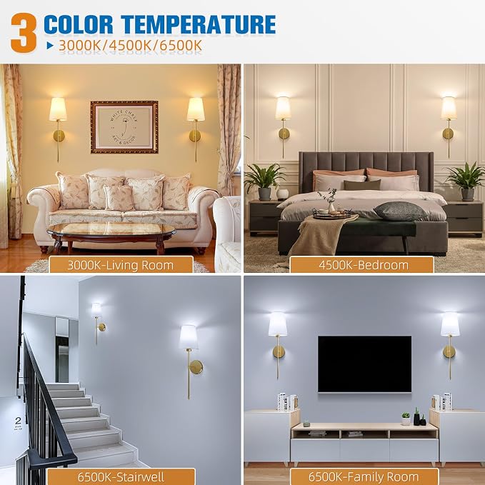 NIORSUN 25.4 inch Battery Operated Wall Sconce Set of 2, 9 Colors Wireless - Image 4