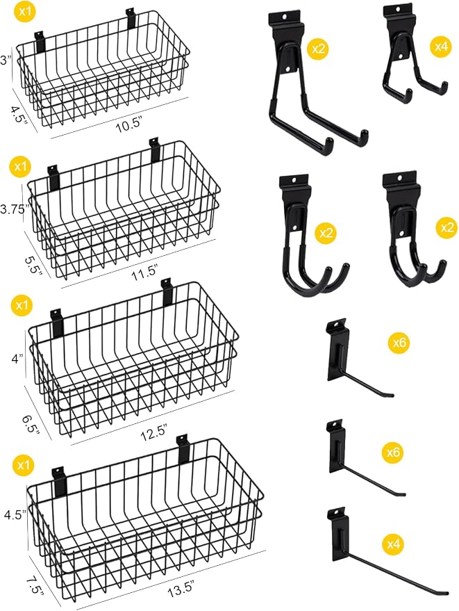 Slatwall Accessories 30 Pcs Slatwall Hook Slat Wall Hanging Hook Garage - Image 2