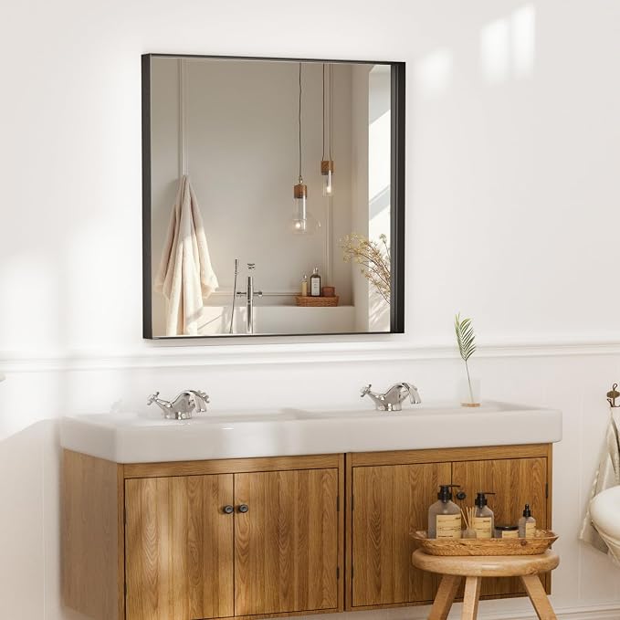 36”x 28” Black Bathroom Mirrors - Image 2