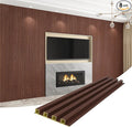 8-Pack WPC Wall Panels 108’’ x 6.1’’ 3D Slat Wall Panel Acoustic Wall Paneling by Unknown