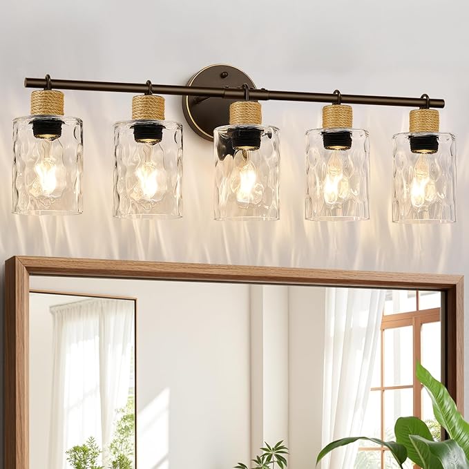 MOKATNG Bathroom Light Fixtures, 5-Light Coastal Vanity Lights by Bathroomlightfixtures