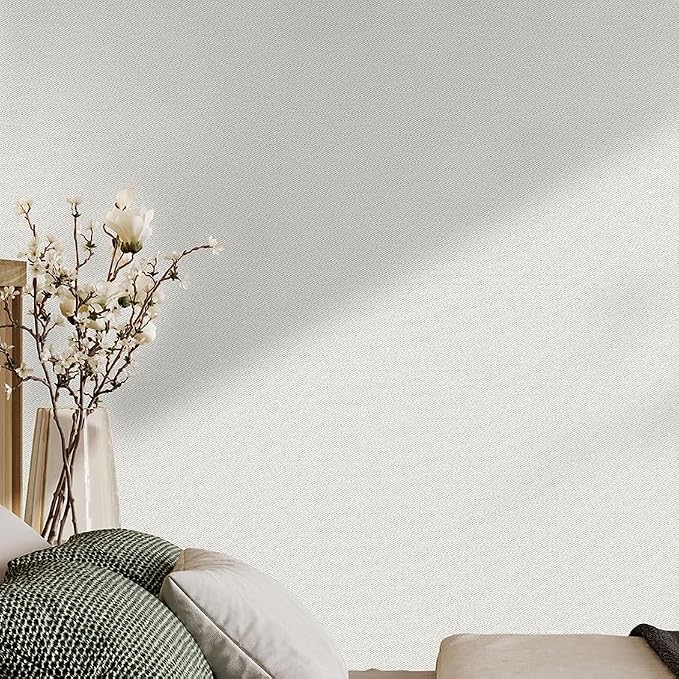 SHUFA White Cotton-Like Textured Grasscloth Wallpaper Matte Thick Real Woven - Image 7