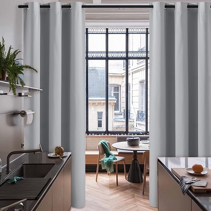 RYB HOME Sliver Grey Blackout Curtains - Image 2