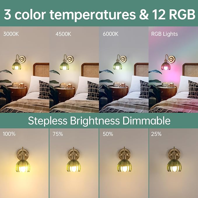 Shenmoyl Vintage Battery Operated Wall Sconce, 5000mAh Rechargeable Wall Light - Image 4