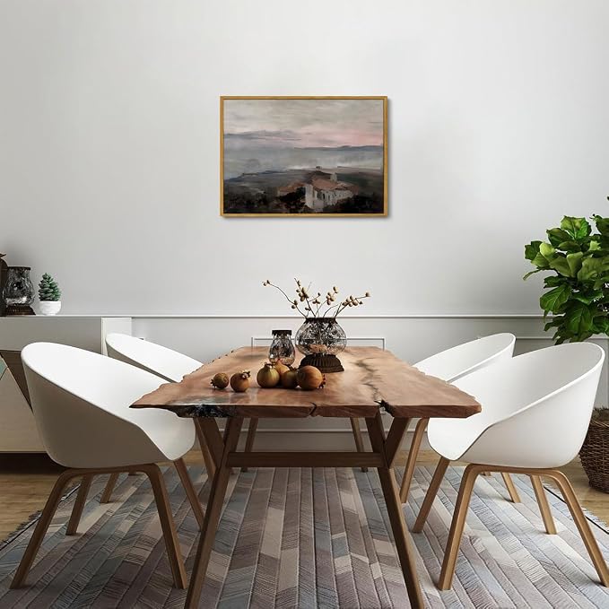 OIQArtOIQ Vintage Landscape Canvas Wall Art Framed Natural Scenery Painting - Image 4