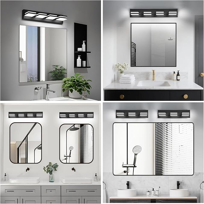 IZORRO LED Modern Bathroom Lights Fixtures, Matte Black Acrylic Wall Lighting - Image 7