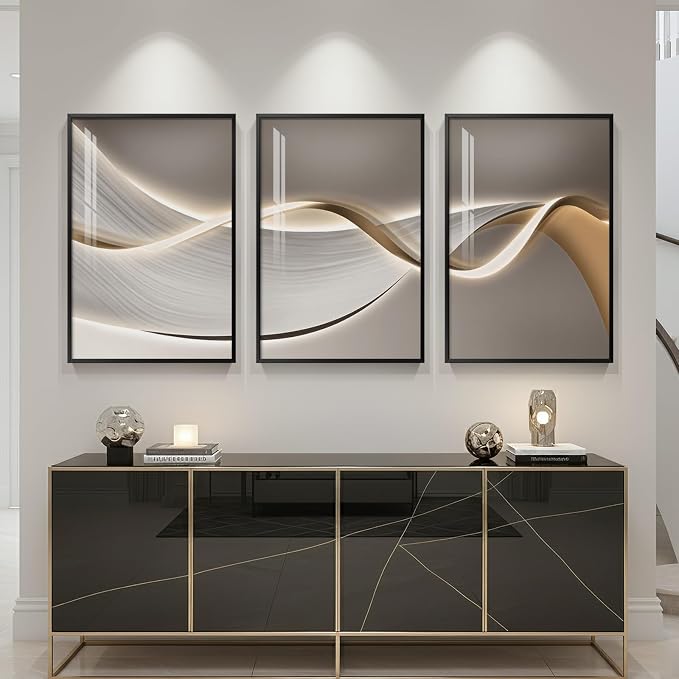 Large Framed Modern Luxury Abstract Wall Art - Image 4
