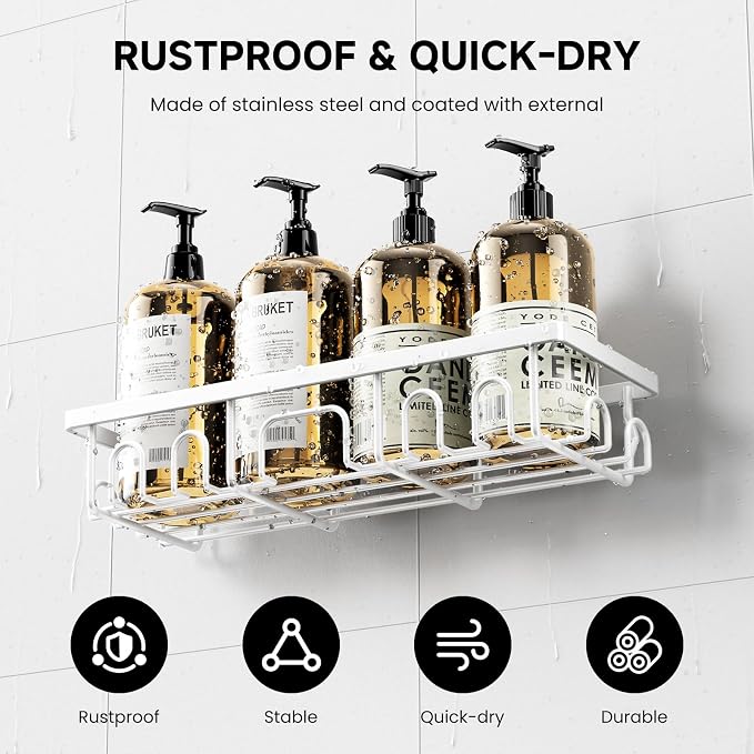 Shower Caddy, 3 Pack Shower Shelves - Image 3