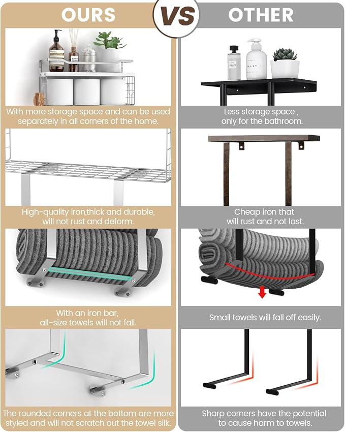 Towel Racks for Bathroom Wall Mounted - Image 4