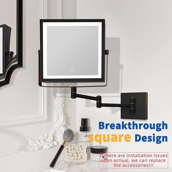 Ruacq Rechargeable Wall Mounted Makeup Mirror - Image 2