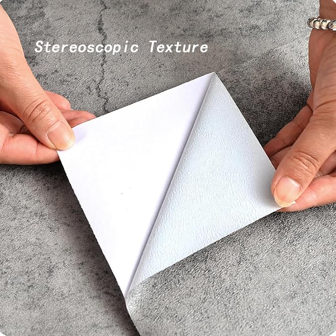 BAYYA Extra Wide Concrete Textured Wallpaper Peel Stick Light Grey Matte - Image 8