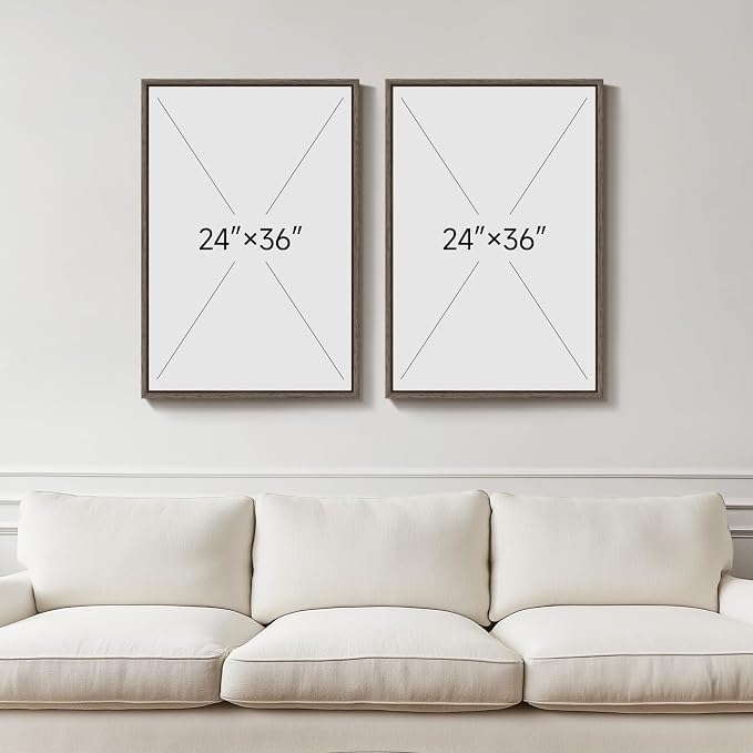 Large Framed Botanical Wall Art Set of 2, Modern Minimalist Floral Canvas Wall - Image 3