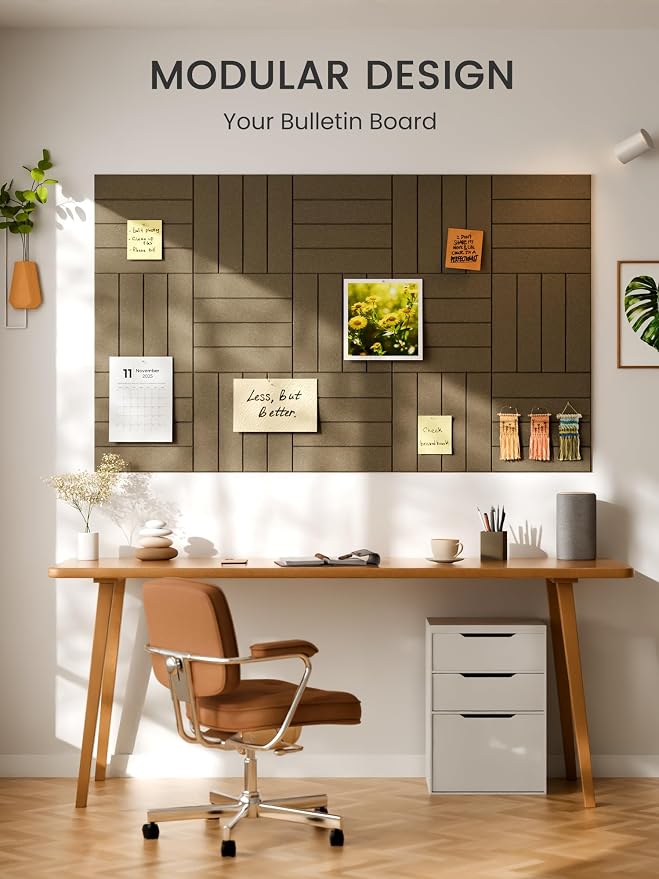 Bumusty Large Cork Board Alternative-36 x 24" Felt Bulletin Board Tiles - Image 6